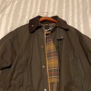 Barbour® Bedale Jacket - Olive/Sage, Size 40R - (Rain Hood Included!)